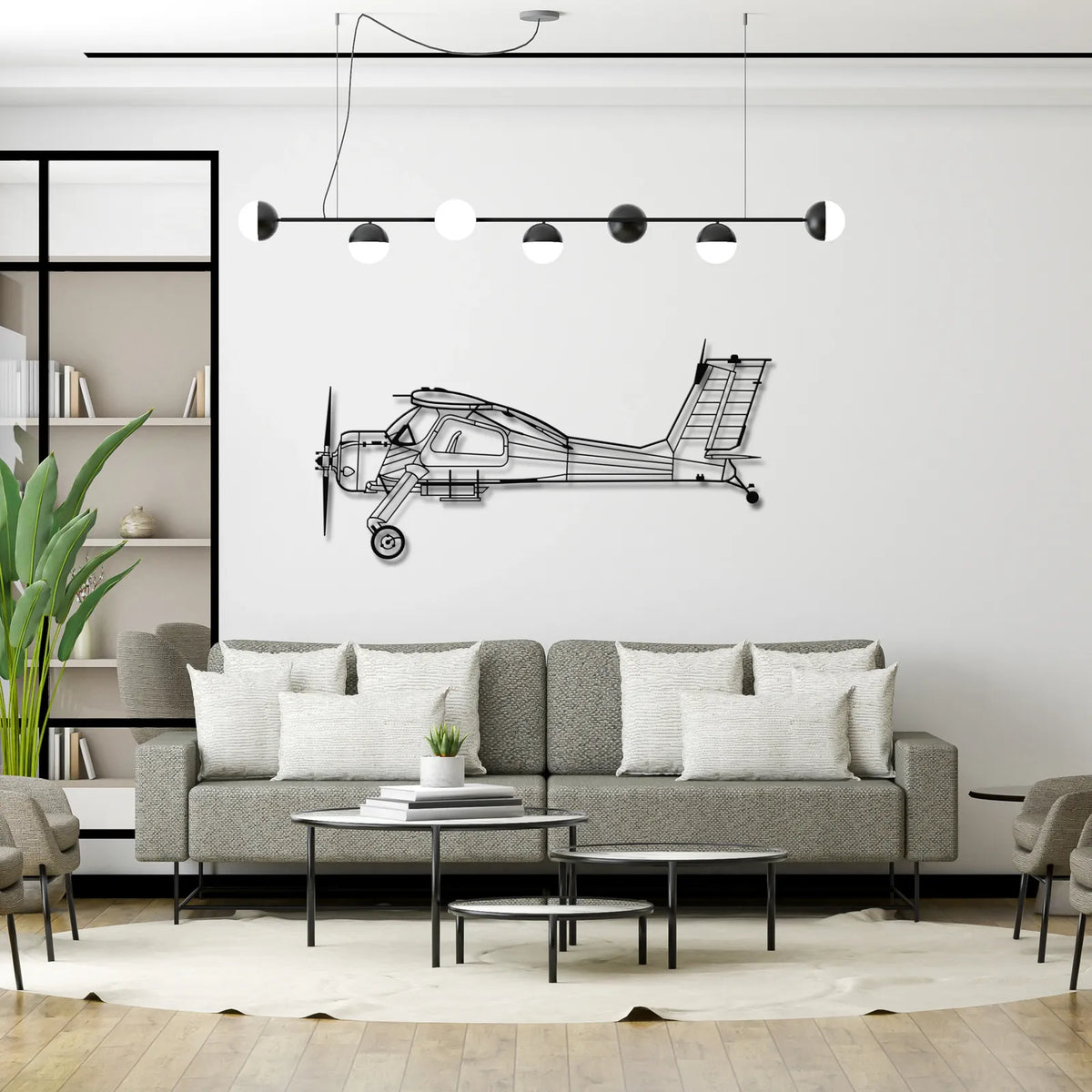 Ozdoba do salonu na ścianę - Wilga PZL-104 – Metalowa sylwetka na ścianę