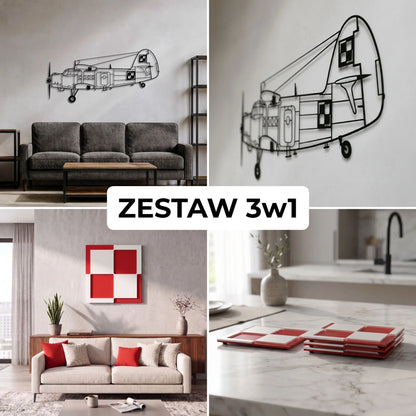 Zestaw Limitowany: An-2 (Antek) - + Szachownica Ścienna + Podkładki Szachownice