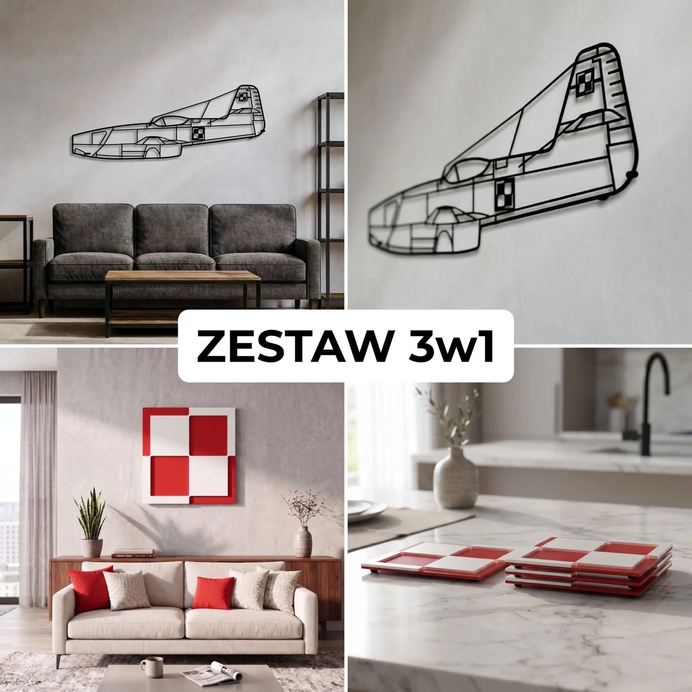 Zestaw Limitowany: Jak-23 + Szachownica Ścienna + Podkładki Szachownice