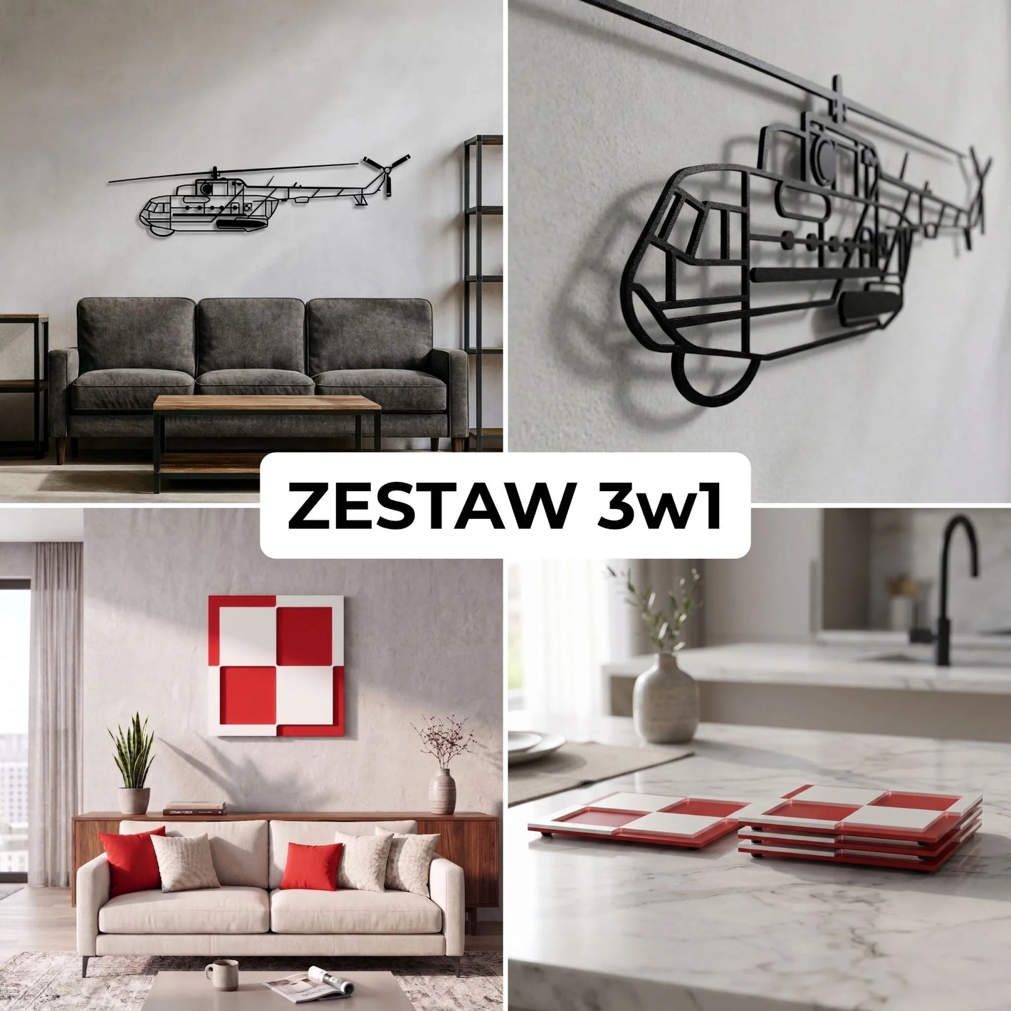 Zestaw Limitowany: Mi-14 + Szachownica Ścienna + Podkładki Szachownice