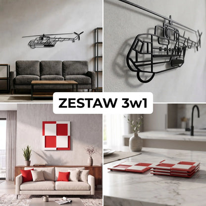 Zestaw Limitowany: Mi-14 + Szachownica Ścienna + Podkładki Szachownice