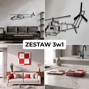 Zestaw Limitowany: Mi-24W (Hind) - + Szachownica Ścienna + Podkładki Szachownice