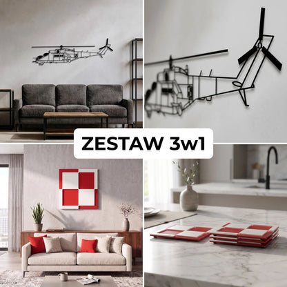 Zestaw Limitowany: Mi-24W (Hind) - + Szachownica Ścienna + Podkładki Szachownice