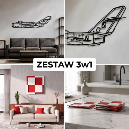 Zestaw Limitowany: MiG-17 + Szachownica Ścienna + Podkładki Szachownice