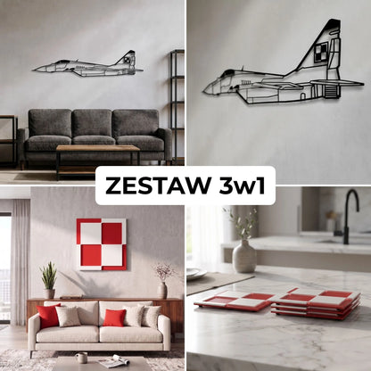 Zestaw Limitowany: MiG-29 (Fulcrum) - + Szachownica Ścienna + Podkładki Szachownice
