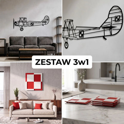 Zestaw Limitowany: Po-2 (Kukuruźnik) - + Szachownica Ścienna + Podkładki Szachownice