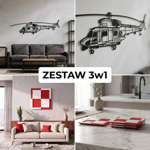 Zestaw Limitowany: PZL W-3 Sokół + Szachownica Ścienna + Podkładki Szachownice