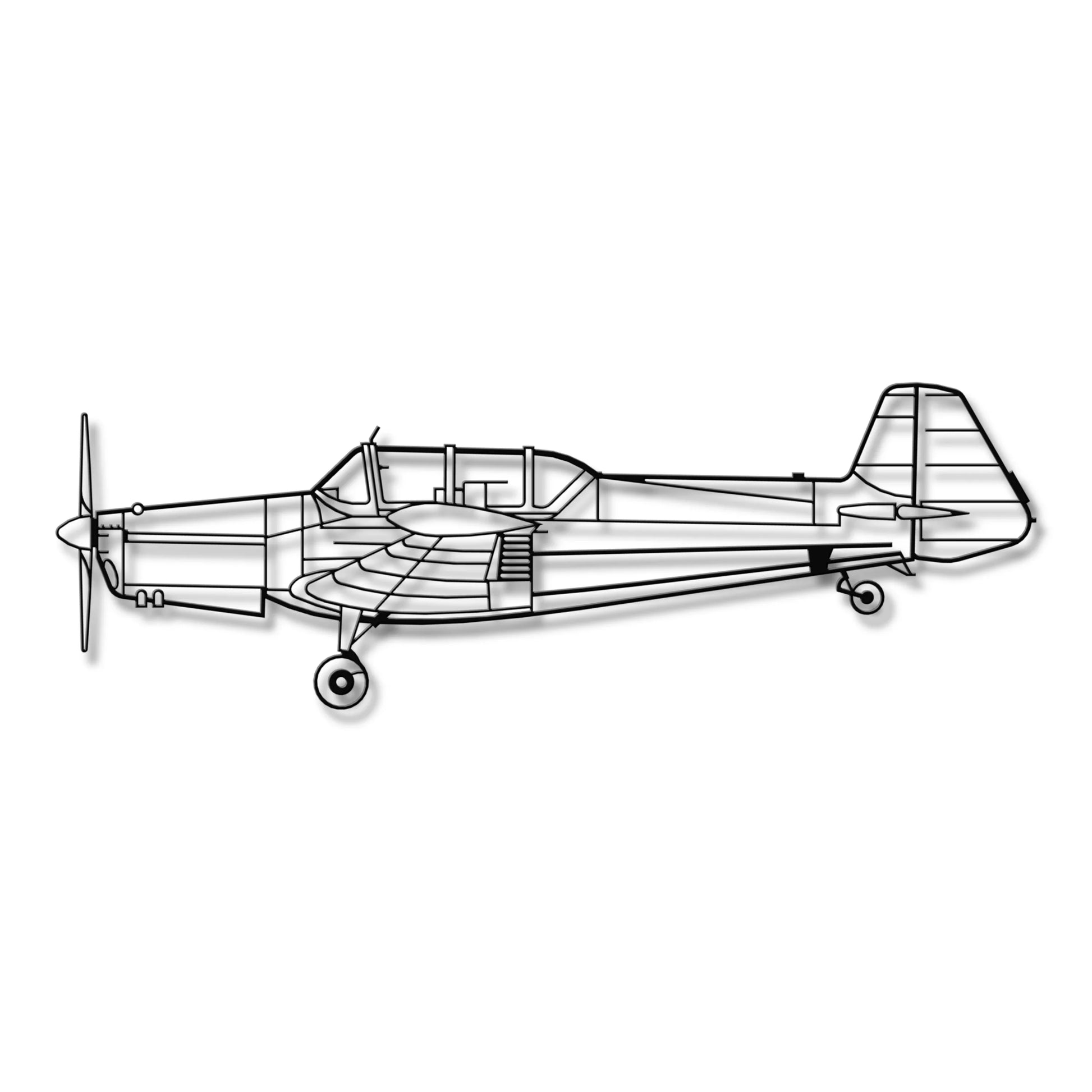 Zlin 526F – Metalowa sylwetka na ścianę - precyzyjne detale metalowego modelu
