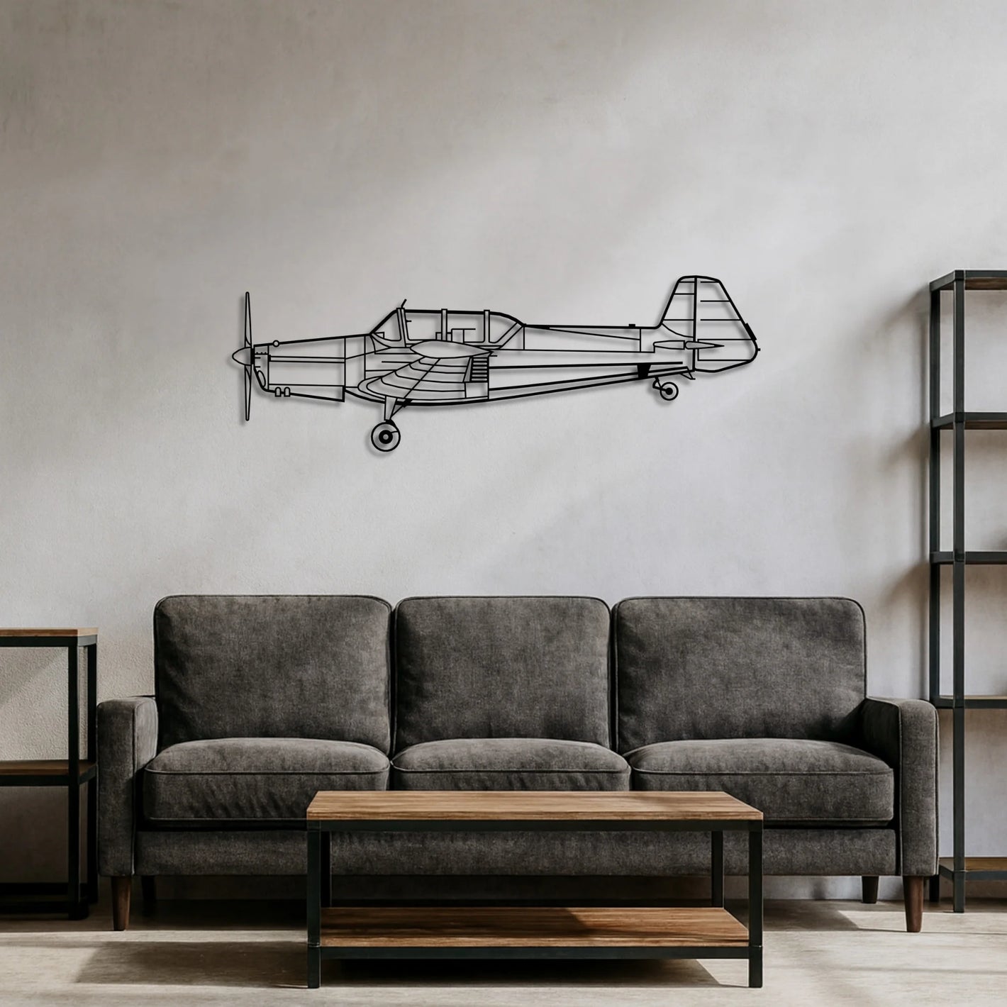 Zlin 526F – Metalowa sylwetka na ścianę | Aircraft Sketches