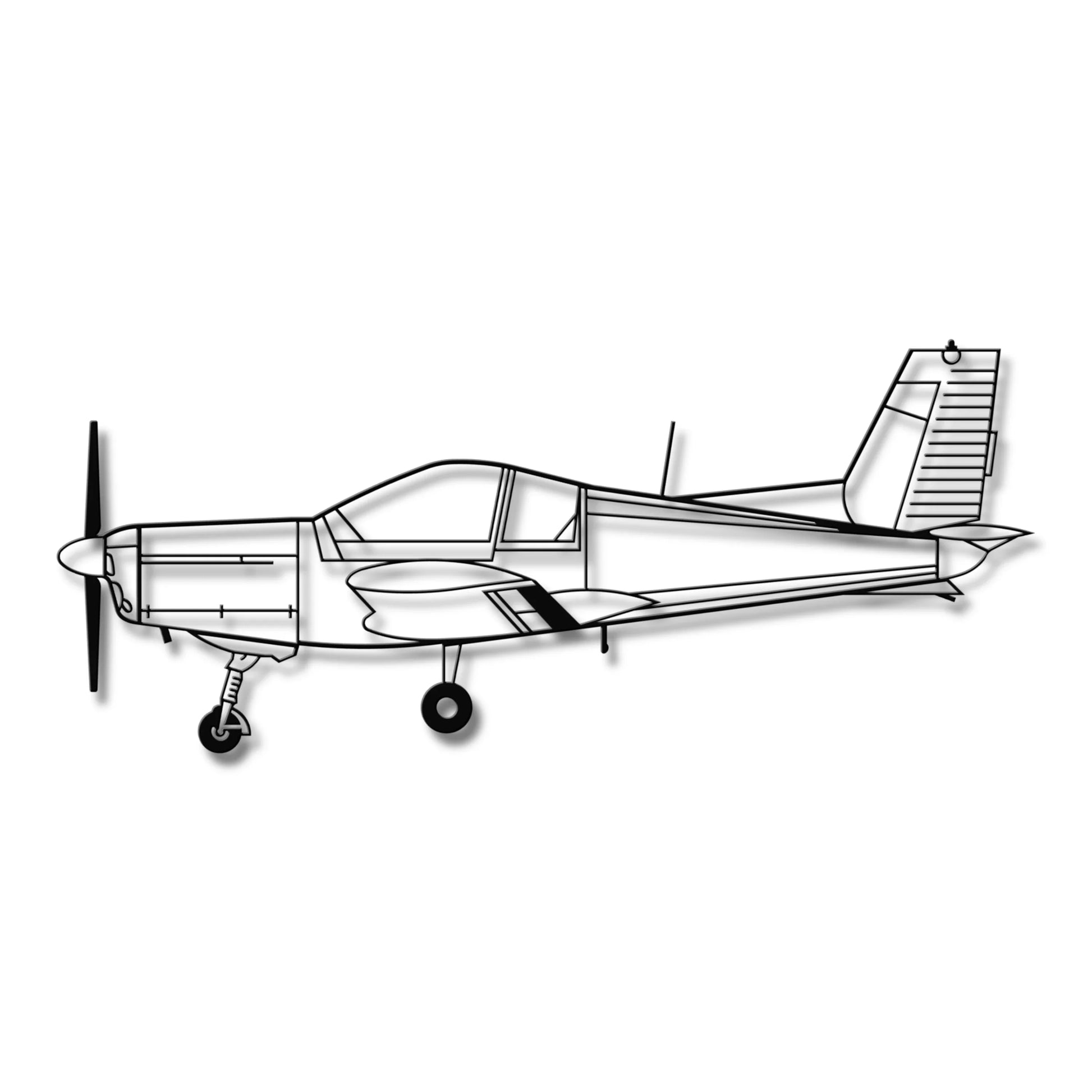 Zlin Z-142 – Metalowa sylwetka na ścianę - precyzyjne detale metalowego modelu