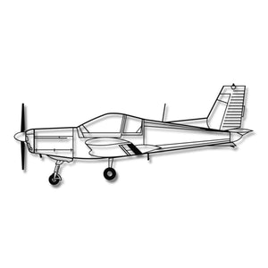 Zlin Z-142 – Metalowa sylwetka na ścianę - precyzyjne detale metalowego modelu
